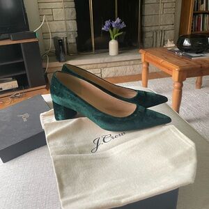J.Crew Suede pumps in Evergreen
